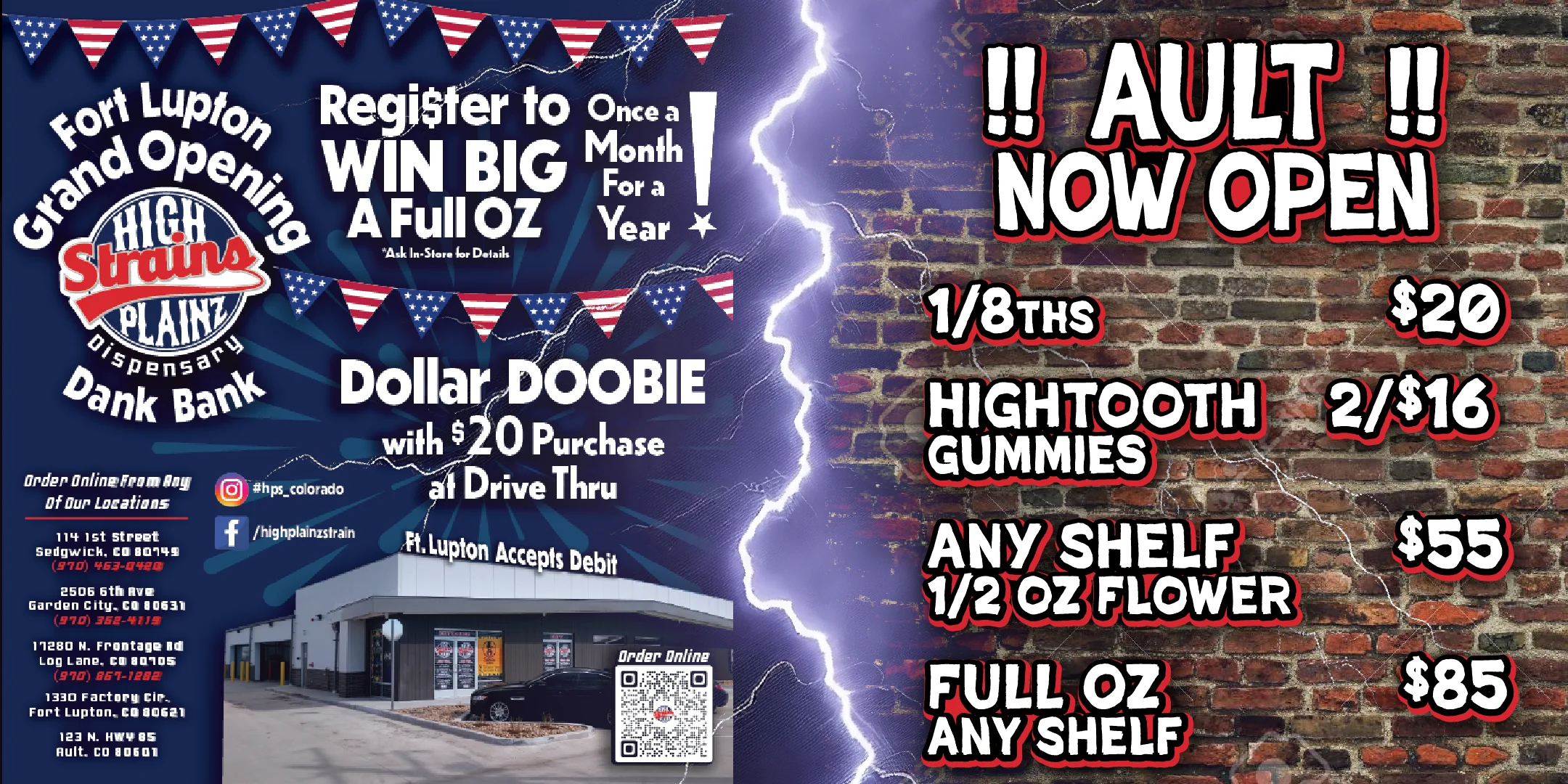 Cannabis Dispensary Fort Lupton, Sedgwick, Log Lane Village & Garden