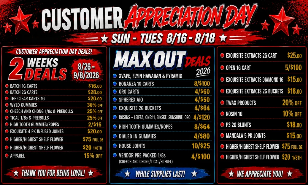 2 Week Deals / Max-Out Specials