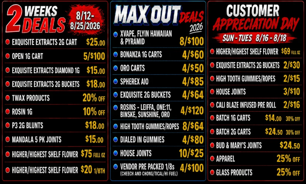 2 Week Deals / Max-Out Specials